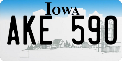 IA license plate AKE590