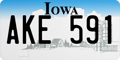 IA license plate AKE591