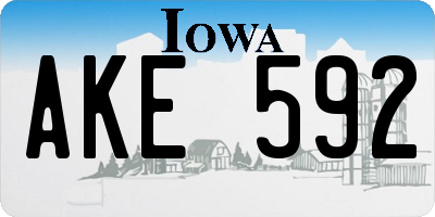 IA license plate AKE592