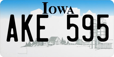 IA license plate AKE595