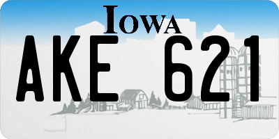 IA license plate AKE621