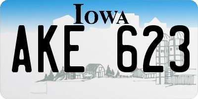 IA license plate AKE623