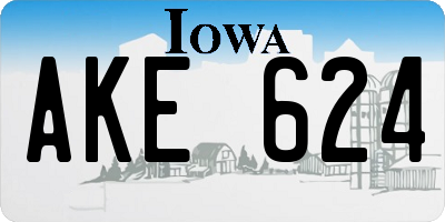 IA license plate AKE624