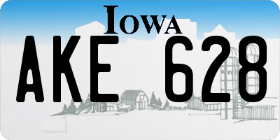 IA license plate AKE628