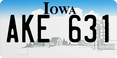 IA license plate AKE631