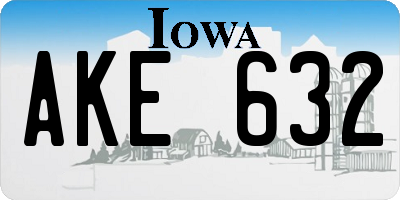 IA license plate AKE632