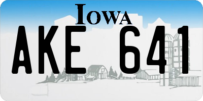 IA license plate AKE641