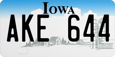 IA license plate AKE644