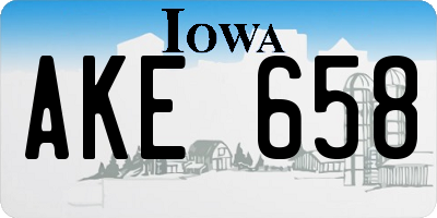 IA license plate AKE658