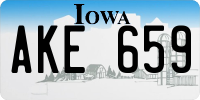 IA license plate AKE659