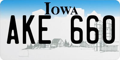 IA license plate AKE660