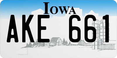 IA license plate AKE661