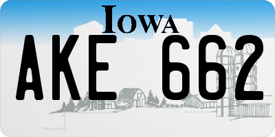 IA license plate AKE662