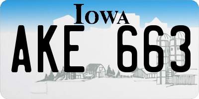 IA license plate AKE663