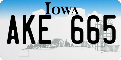 IA license plate AKE665