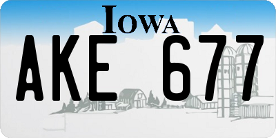 IA license plate AKE677