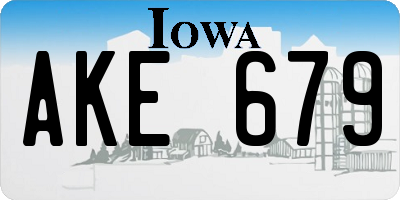 IA license plate AKE679