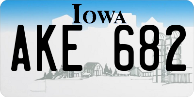 IA license plate AKE682