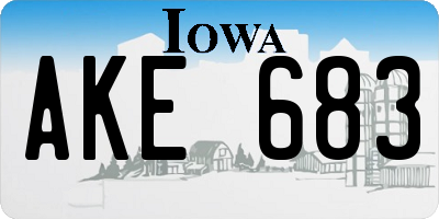 IA license plate AKE683