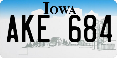 IA license plate AKE684