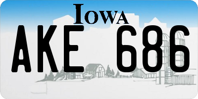 IA license plate AKE686