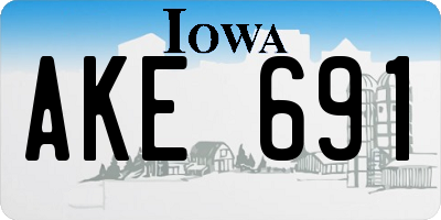 IA license plate AKE691