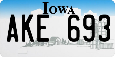 IA license plate AKE693