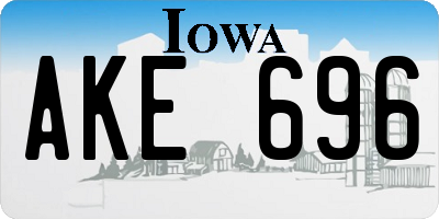 IA license plate AKE696