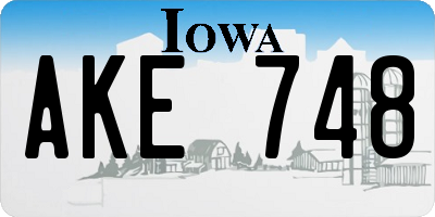IA license plate AKE748