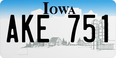 IA license plate AKE751