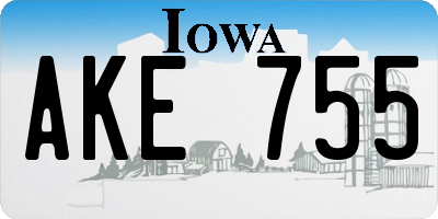 IA license plate AKE755