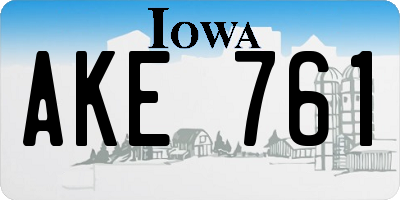 IA license plate AKE761