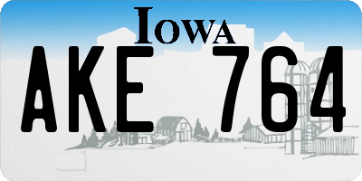 IA license plate AKE764