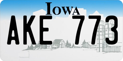 IA license plate AKE773