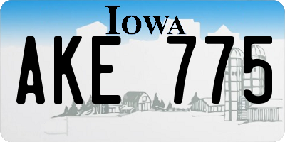 IA license plate AKE775