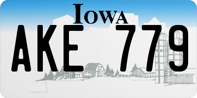 IA license plate AKE779