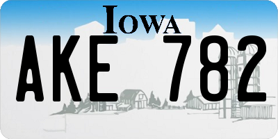 IA license plate AKE782