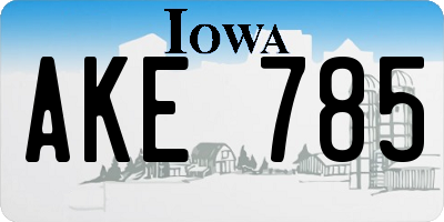 IA license plate AKE785