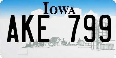 IA license plate AKE799