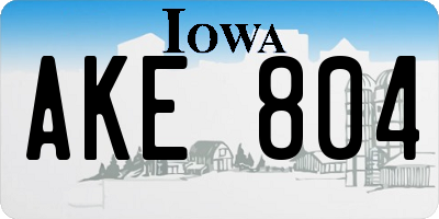 IA license plate AKE804