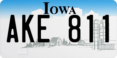 IA license plate AKE811