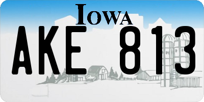 IA license plate AKE813