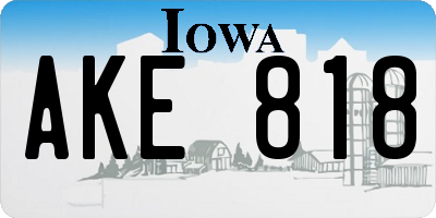 IA license plate AKE818