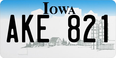 IA license plate AKE821