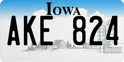 IA license plate AKE824