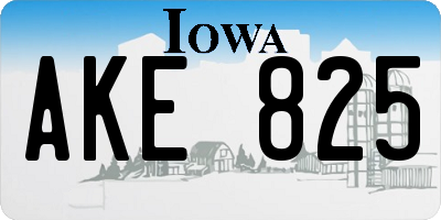IA license plate AKE825