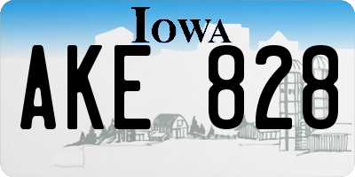 IA license plate AKE828