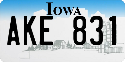 IA license plate AKE831