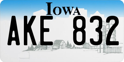 IA license plate AKE832