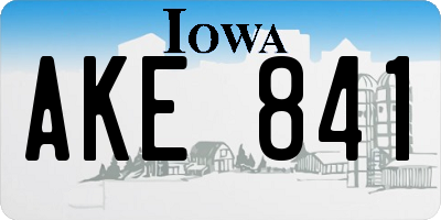 IA license plate AKE841